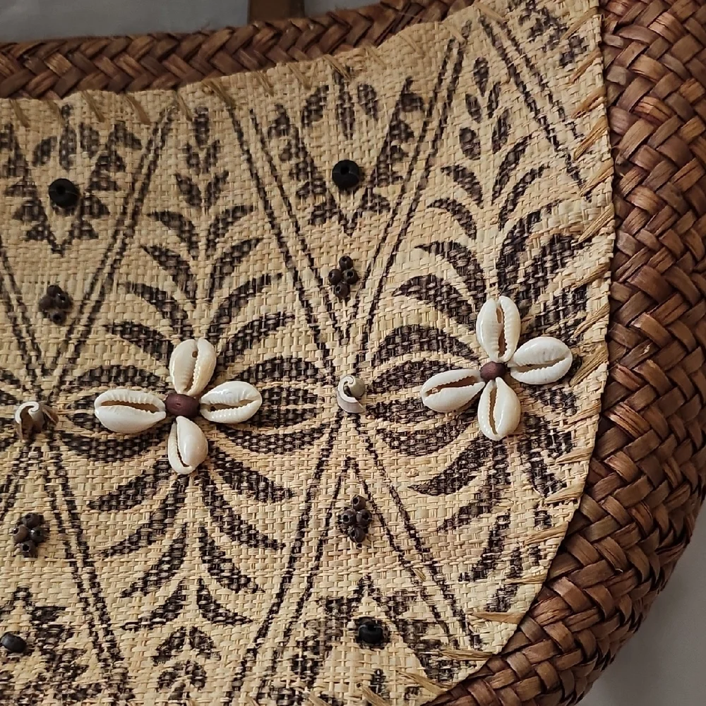 Cappelli Straworld Brown and Tan Shoulder Bag with Woven Design - Picture 2 of 6